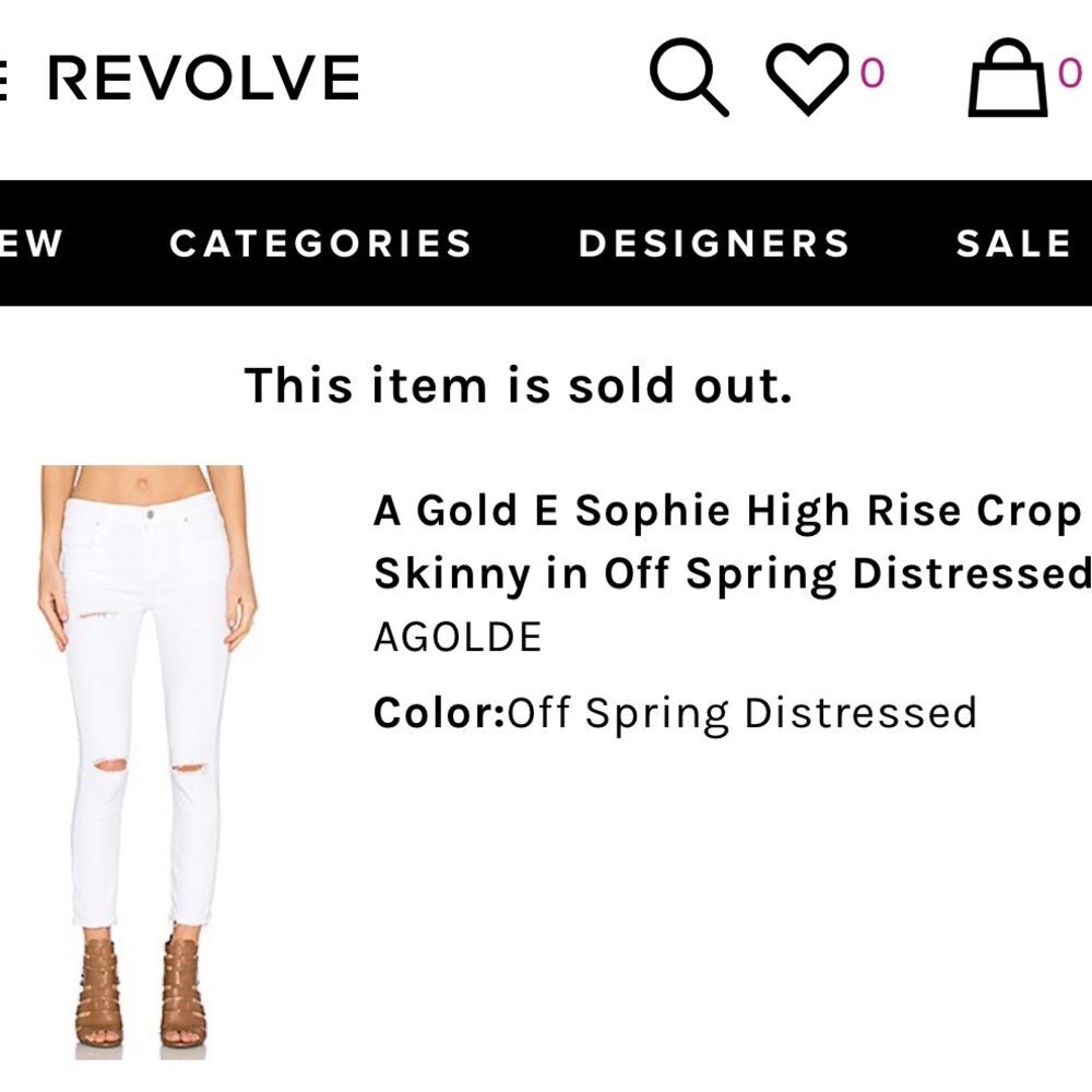 Agolde Sophie High Rise Crop Skinny Jeans Distressed White Size 24 - Picture 3 of 6